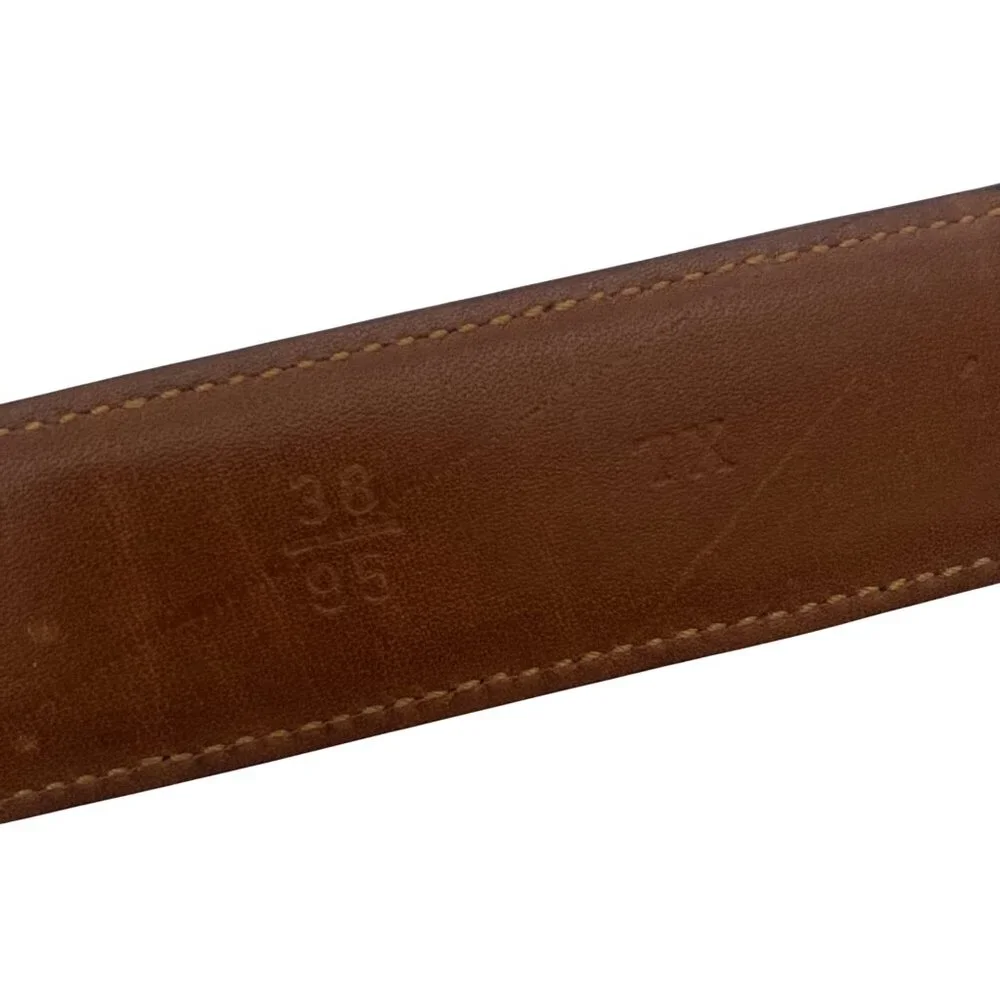 Trafalgar Black Crocodile Embossed Leather Belt Mens 38 Brass Buckle Made In USA